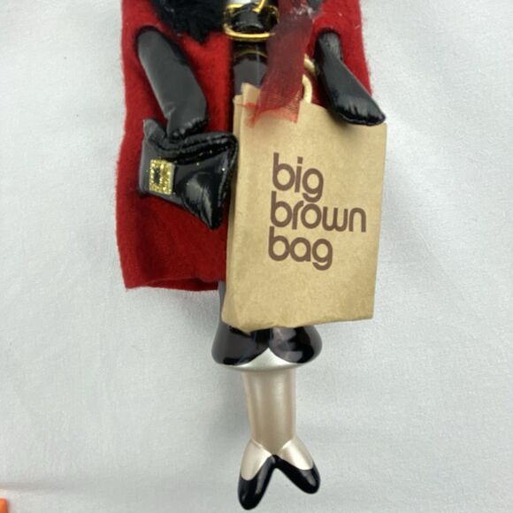 Bloomingdales Woman Fancy Shopper Big Brown Bag Glass Christmas Ornament 8" - Picture 5 of 9